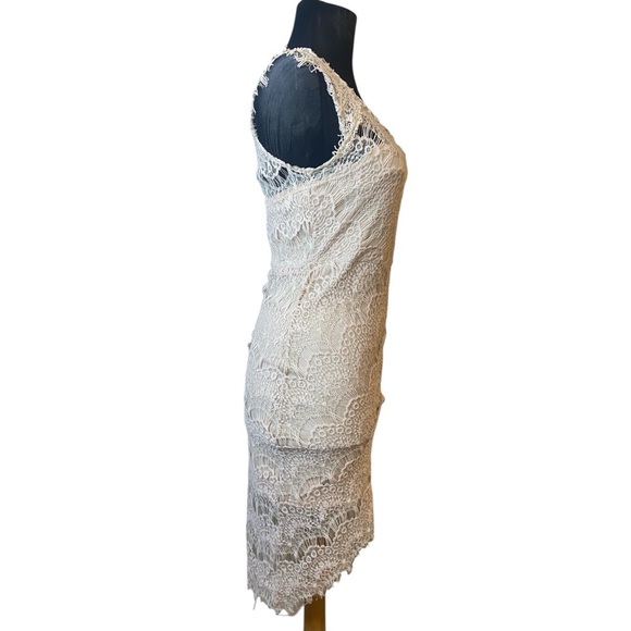 Free People Intimately Peekaboo Ivory Lace Hi-Low Slip Sheath Dress Small - Picture 9 of 15